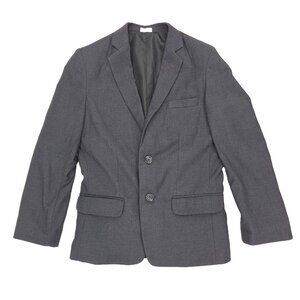Calvin Klein Suit Jacket Boys 10 Regular Solid Charcoal Dark Gray Blazer Coat